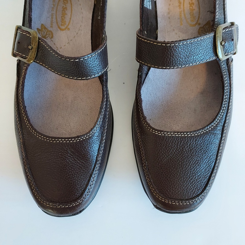 Dr Scholls Danya Dark Brown Leather Mary Jane Shoes Women US‎ 8.5 - Picture 2 of 9